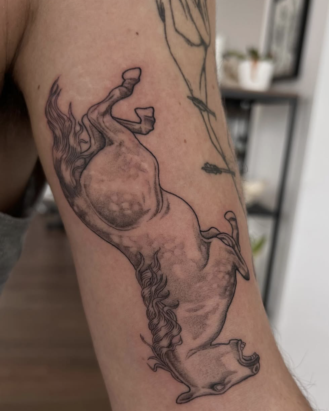 Detail rytiny — etching close-up